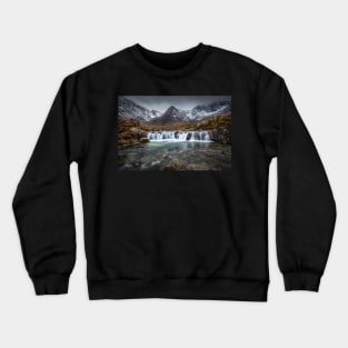 Fairy Pools Skye Waterfall with Mountains Crewneck Sweatshirt